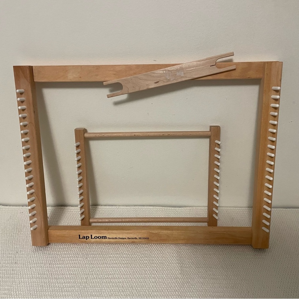 Wood Weaving looms the original lap loom and peg loom sizes 12x16 & 7x10